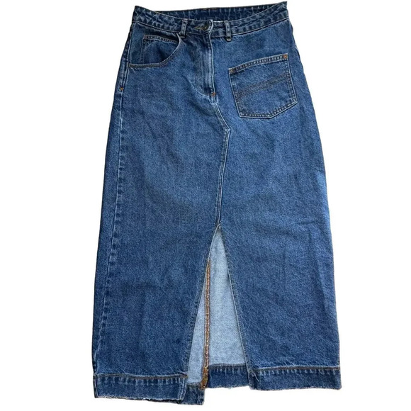 Collusion maxi skirt dark blue denim size 6 - Picture 1 of 7